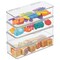mDesign Plastic Stackable Toy/Game Storage Bin Box - Hinged Lid - 4 Pack